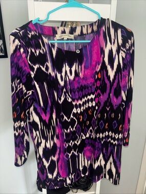 Jones New York Purple Graffiti Women's Top